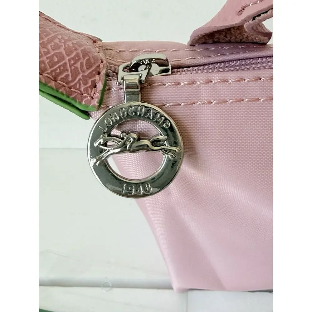 Longchamp Le Pliage XS Pink Mini Crossbody Pouch Bag w/ Strap + Insert